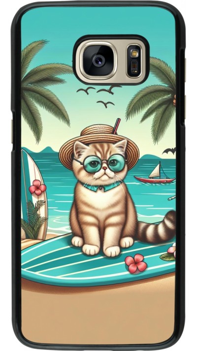 Samsung Galaxy S7 Case Hülle - Chat Surf Stil