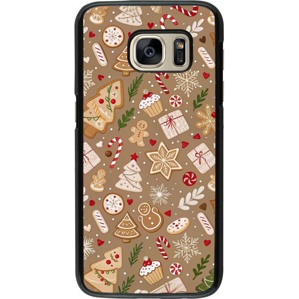 Coque Samsung Galaxy S7 - Christmas 25 Pattern Ginger Cookie