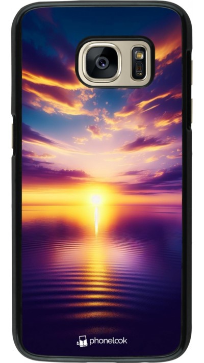Samsung Galaxy S7 Case Hülle - Sonnenuntergang gelb violett
