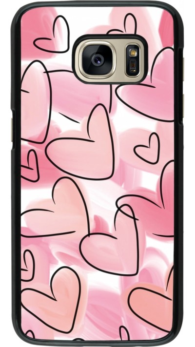 Samsung Galaxy S7 Case Hülle - Easter 2023 pink hearts