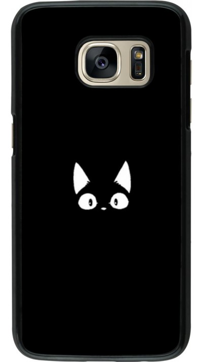 Coque Samsung Galaxy S7 - Funny cat on black