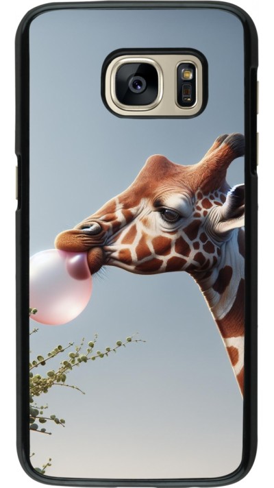Samsung Galaxy S7 Case Hülle - Giraffe mit Blase
