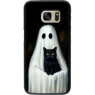 Coque Samsung Galaxy S7 - Halloween 2025 Ghost with black cat