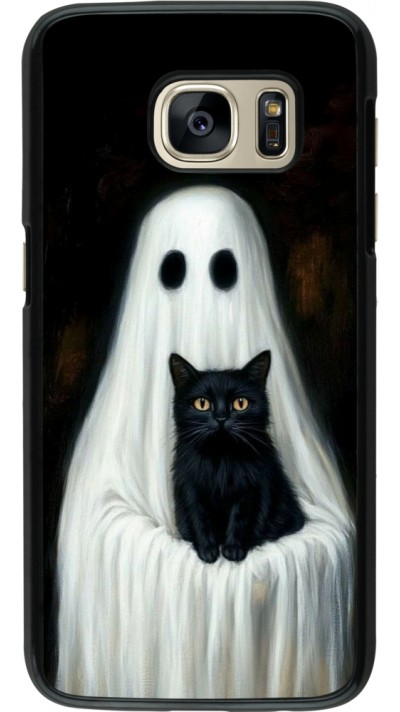 Coque Samsung Galaxy S7 - Halloween 2025 Ghost with black cat