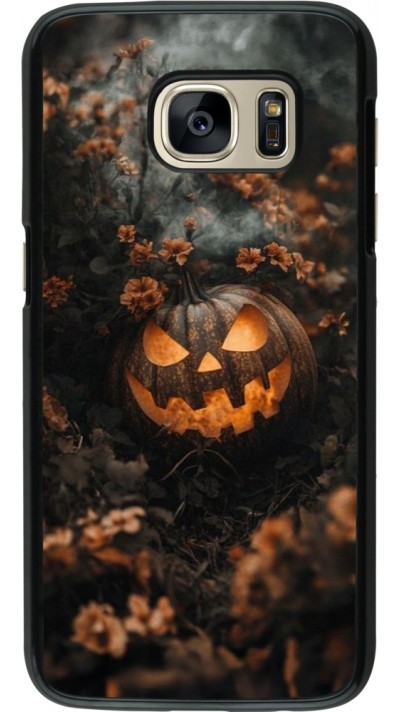 Coque Samsung Galaxy S7 - Halloween 2025 Pumpkin with flowers