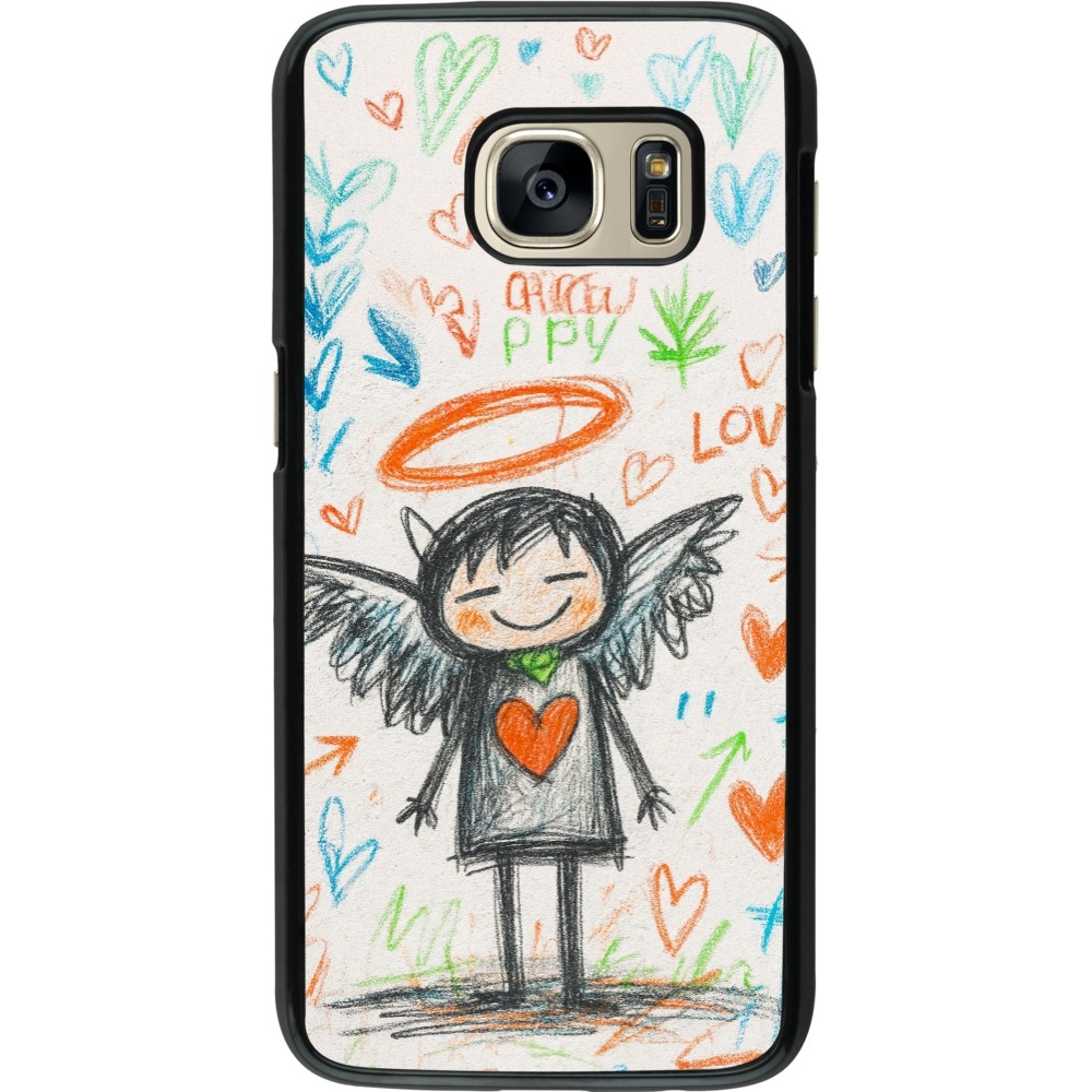 Coque Samsung Galaxy S7 - Little Angel Sketch Love