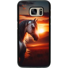 Samsung Galaxy S7 Case Hülle - Majestätischer Sonnenuntergang Pferd