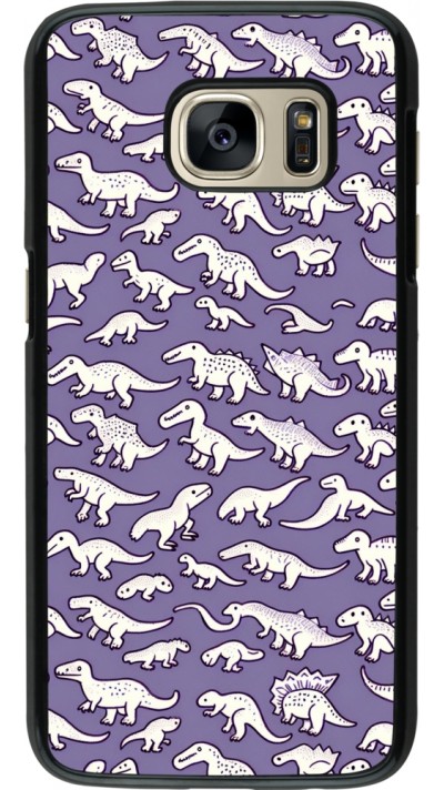 Samsung Galaxy S7 Case Hülle - Mini-Dino-Muster violett