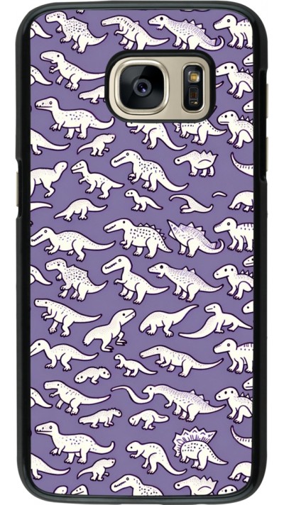 Coque Samsung Galaxy S7 - Mini dino pattern violet