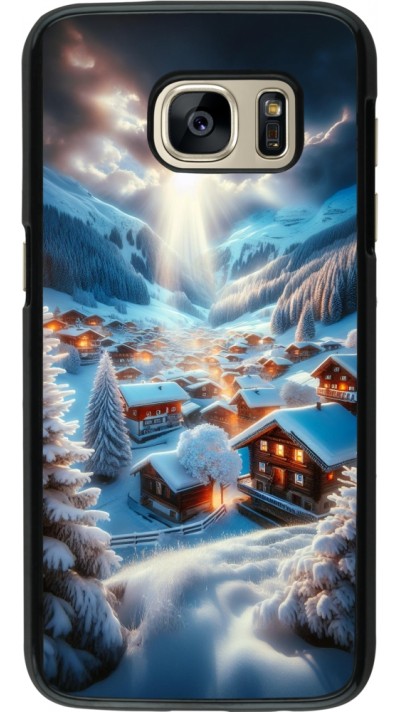 Samsung Galaxy S7 Case Hülle - Berg Schnee Licht