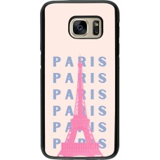 Samsung Galaxy S7 Case Hülle - Paris Pink Print