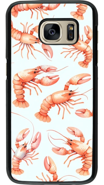 Samsung Galaxy S7 Case Hülle - Muster von pastellfarbenen Hummern
