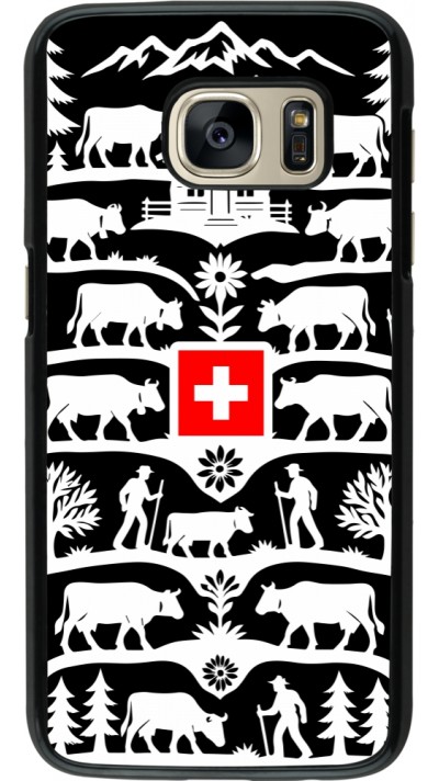 Coque Samsung Galaxy S7 - Poya Suisse 3 noir Coque Samsung Galaxy S7 - Poya Suisse 3 noir