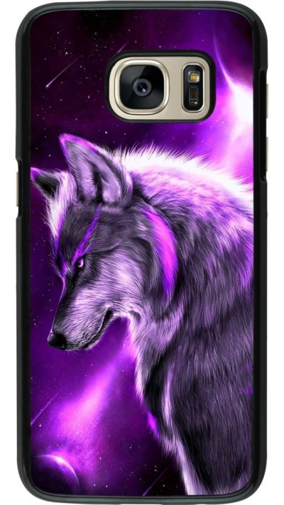 Coque Samsung Galaxy S7 - Purple Sky Wolf