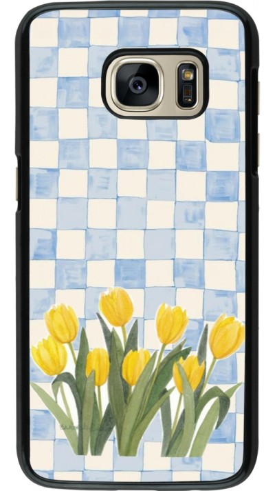 Coque Samsung Galaxy S7 - Blue vichy tulips 2026