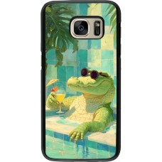 Coque Samsung Galaxy S7 - Crocodile in the swimming pool Summer 2026