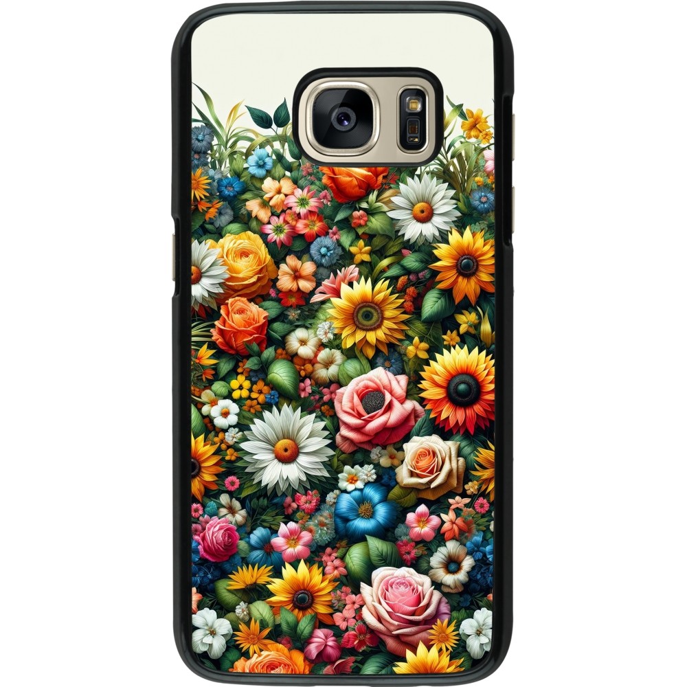 Samsung Galaxy S7 Case Hülle - Sommer Blumenmuster