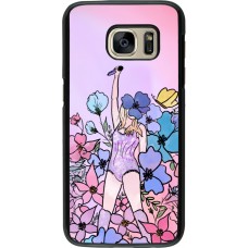 Samsung Galaxy S7 Case Hülle - Taylor Swift Sketch - Pink