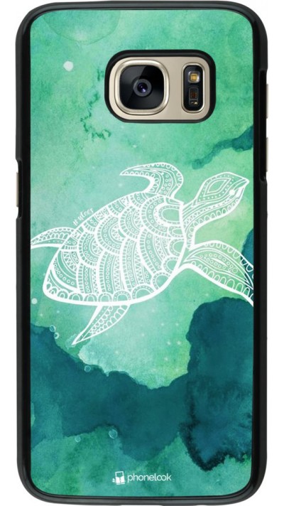 Coque Samsung Galaxy S7 - Turtle Aztec Watercolor