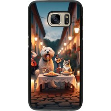 Samsung Galaxy S7 Case Hülle - Valentin 2024 Hund & Katze Kerzenlicht
