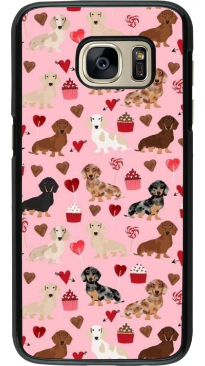 Samsung Galaxy S7 Case Hülle - Valentine 2024 puppy love