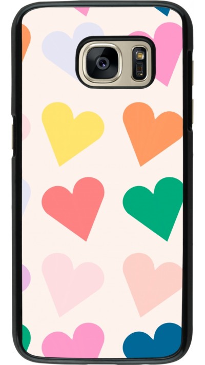 Coque Samsung Galaxy S7 - Valentine 2023 colorful hearts