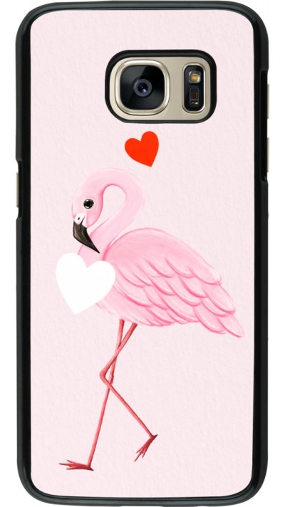 Coque Samsung Galaxy S7 - Valentine 2023 flamingo hearts