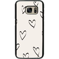Samsung Galaxy S7 Case Hülle - Valentine 2023 minimalist hearts