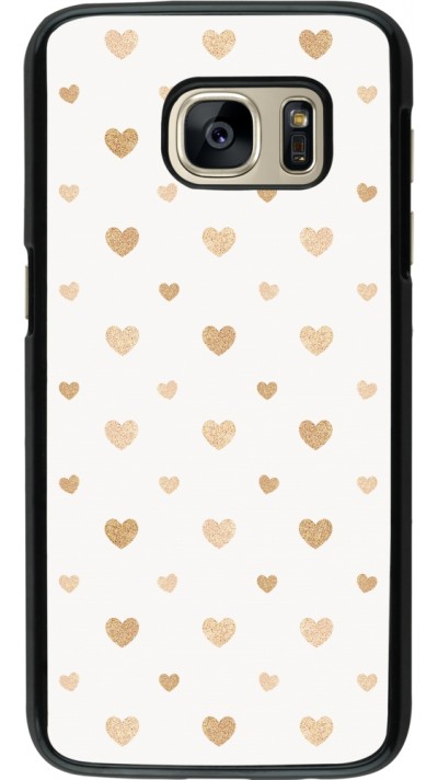 Coque Samsung Galaxy S7 - Valentine 2023 multiple gold hearts