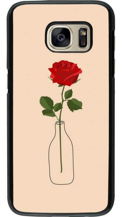 Coque Samsung Galaxy S7 - Valentine 2023 single rose in a bottle