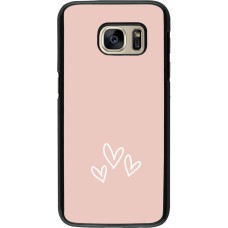Samsung Galaxy S7 Case Hülle - Valentine 2023 three minimalist hearts
