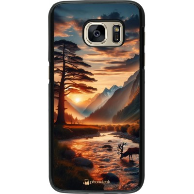 Coque Samsung Galaxy S7 - Valley Sunset Deer Tree
