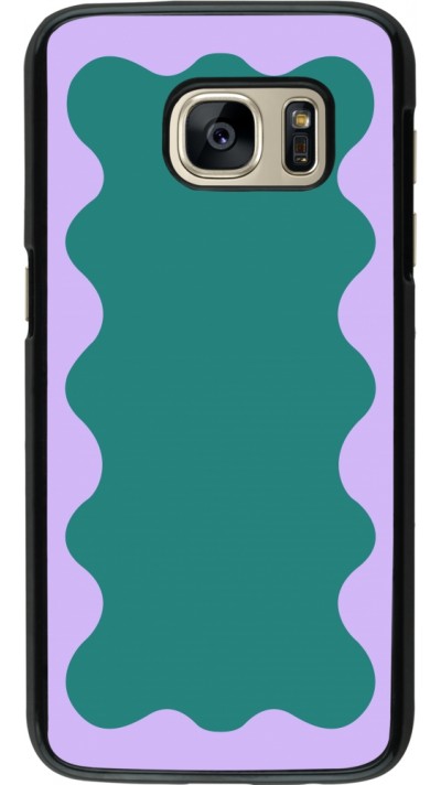 Coque Samsung Galaxy S7 - Wavy Rectangle Green Purple