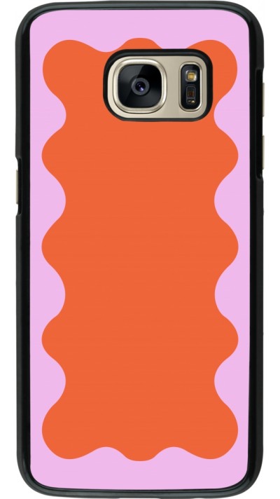Coque Samsung Galaxy S7 - Wavy Rectangle Orange Pink