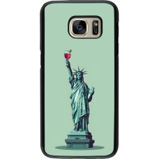 Coque Samsung Galaxy S7 - Wine Statue de la liberté avec un verre de vin