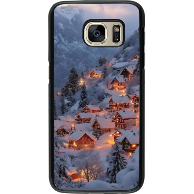 Samsung Galaxy S7 Case Hülle - Winter 25 Winter snowy village