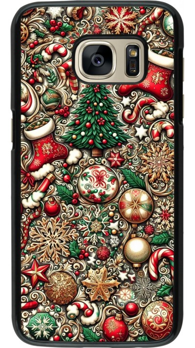Samsung Galaxy S7 Case Hülle - Weihnachten 2023 Mikromuster