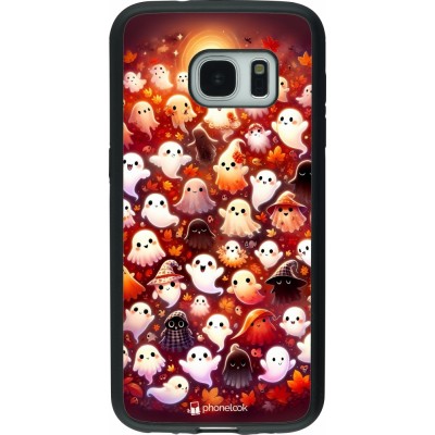 Coque Samsung Galaxy S7 - Silicone rigide noir Fantômes automne mignons