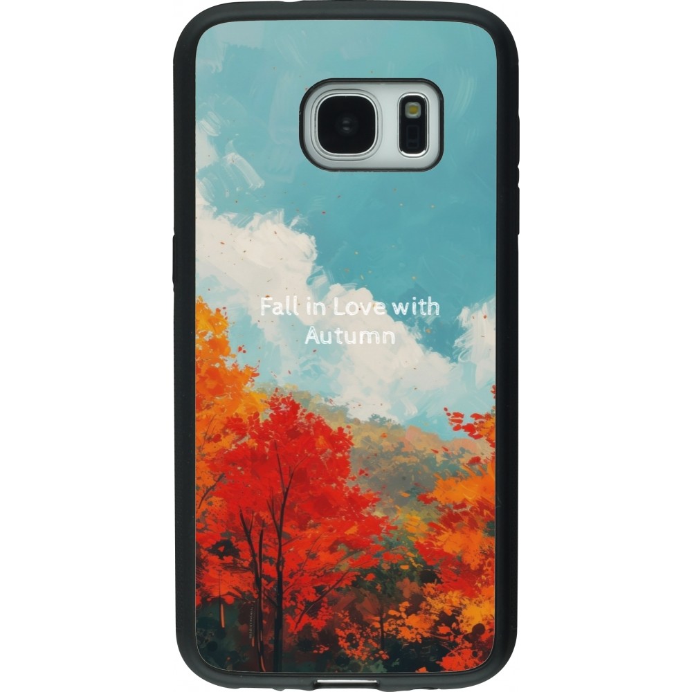 Coque Samsung Galaxy S7 - Silicone rigide noir Autumn 25 Fall in love