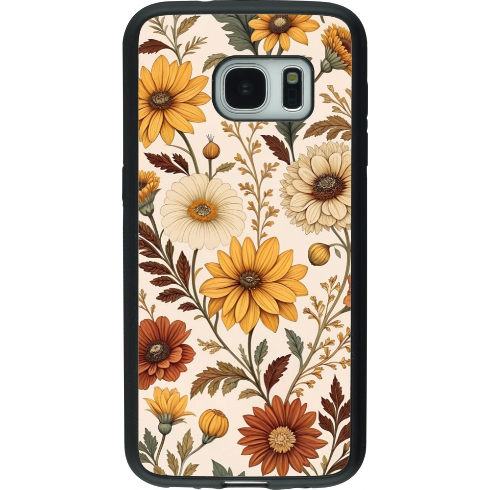 Coque Samsung Galaxy S7 - Silicone rigide noir Autumn 25 Flower pattern