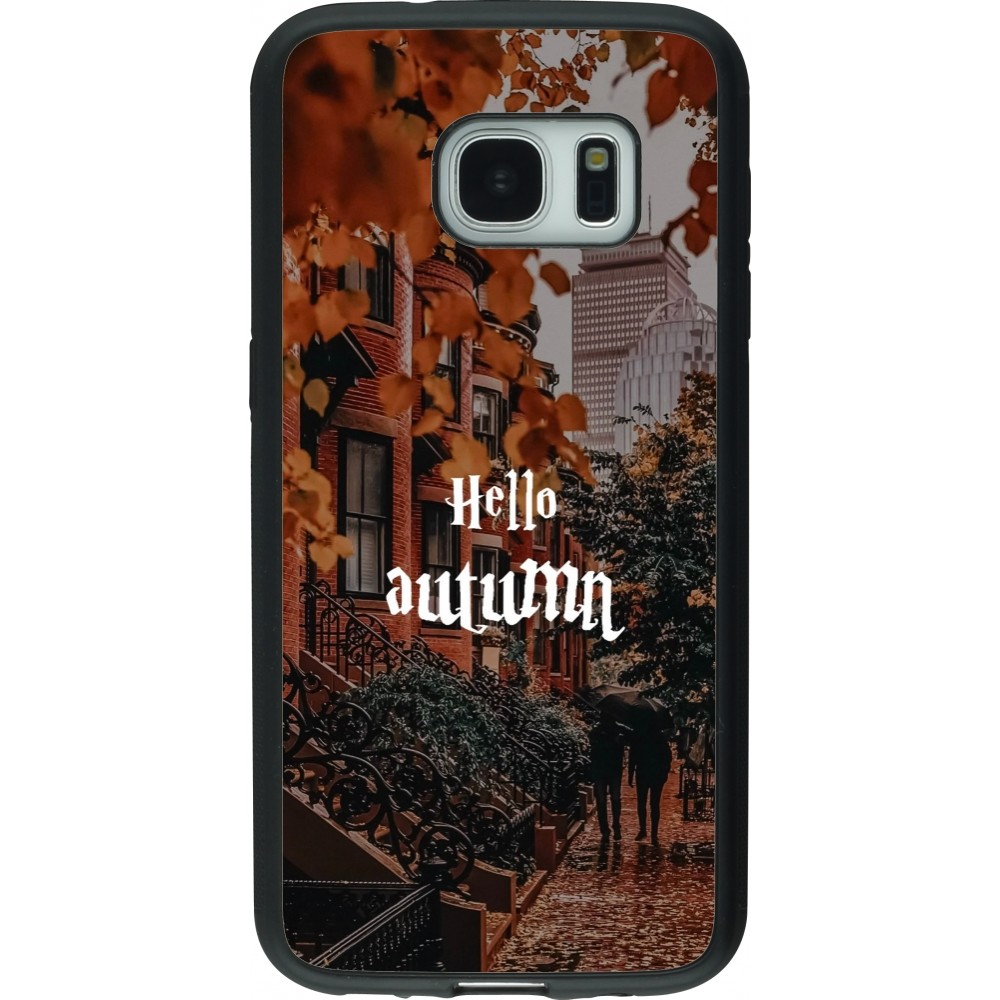 Coque Samsung Galaxy S7 - Silicone rigide noir Autumn 25 Hello autumn