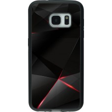 Coque Samsung Galaxy S7 - Silicone rigide noir Black Red Lines
