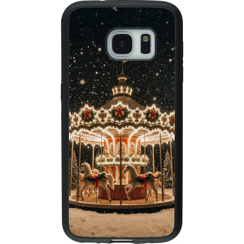 Samsung Galaxy S7 Case Hülle - Silikon schwarz Christmas 25 Carousel