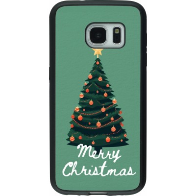 Samsung Galaxy S7 Case Hülle - Silikon schwarz Christmas 25 Xmas Tree