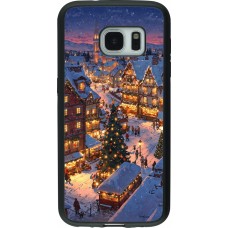 Samsung Galaxy S7 Case Hülle - Silikon schwarz Christmas 25 Xmas Village