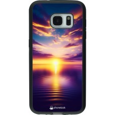 Samsung Galaxy S7 Case Hülle - Silikon schwarz Sonnenuntergang gelb violett