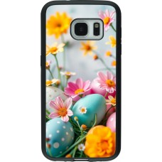 Coque Samsung Galaxy S7 - Silicone rigide noir Easter 2026 Eggs with flowers