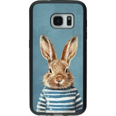 Coque Samsung Galaxy S7 - Silicone rigide noir Easter 2026 Rabbit navy