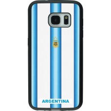 Coque Samsung Galaxy S7 - Silicone rigide noir Maillot de football Argentine 2026 personnalisable