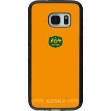 Coque Samsung Galaxy S7 - Silicone rigide noir Maillot de football Australie 2026 personnalisable